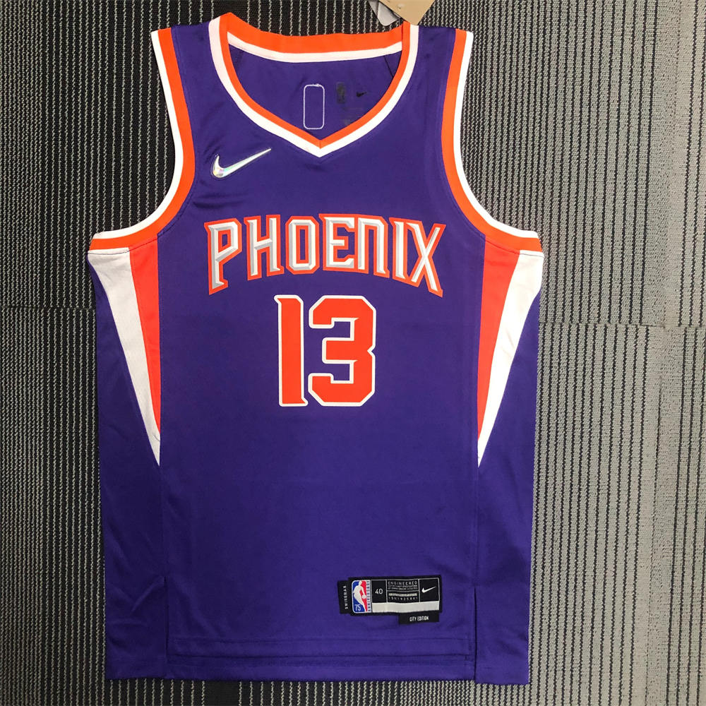 NBA Phoenix Suns V-Neck Purple 75th Anniversary NASH#13 jersey S-XXL