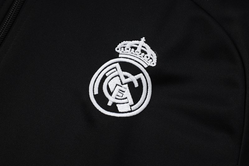 2024/25 Real Madrid Black Jacket Training Suit Set Football Team Shirt Sports Fashion