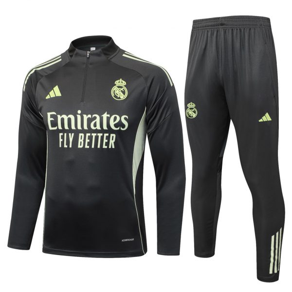 202526 Real Madrid grayish green Long-sleeved half-pull training kit Football team kit