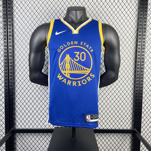 NBA Golden State Warriors 2023 V-Neck Blue Jersey CURRY#30 S-XXL