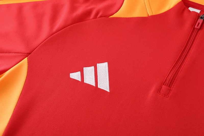 2024 Adidas Red Long-sleeved half-pull training kit Football team kit