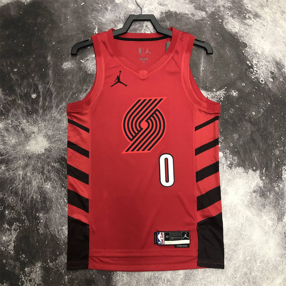 NBA Portland Trail Blazers V-Neck JORDAN Edition White Jersey LILLARD#0 S-XXL