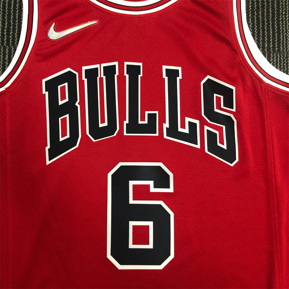 NBA Chicago Bulls Round Neck Red 75th anniversaryJersey CARUSO#6 S-XXL