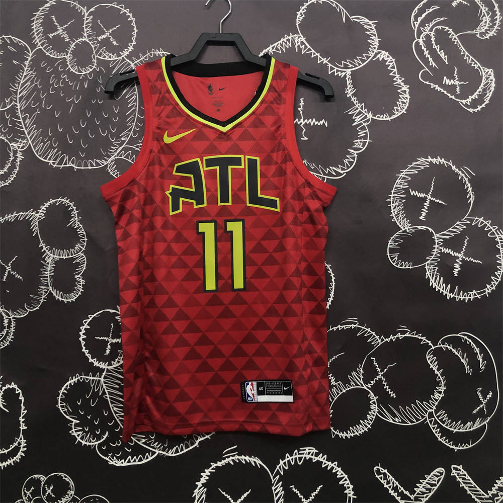 NBA Altanta Hawks V-Neck Red Jersey YOUNG#11 S-XXL