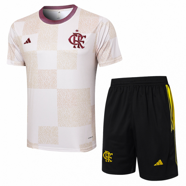 24/25 Flamengo White Training Set Shirt and Shorts