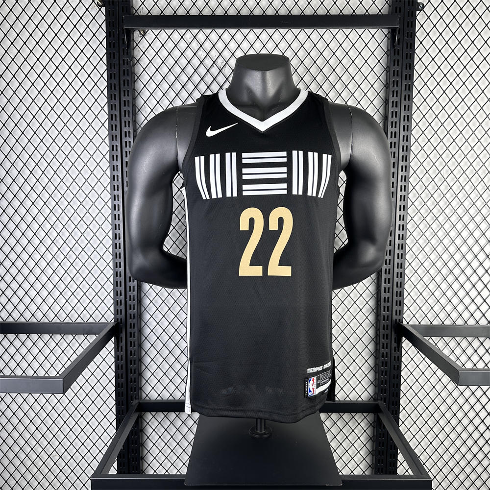 NBA Memphis Grizzies 2024 City Edition V-Neck Black Jersey BANE#22 S-XXL