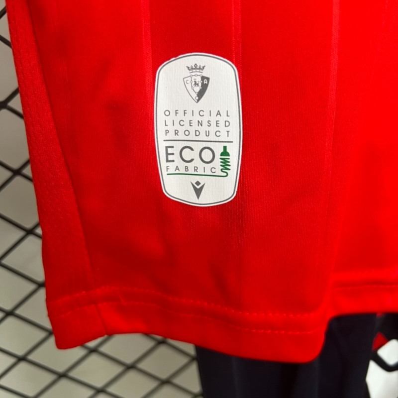 2025/26 Osasuna Home Red jersey kids Kits size: 16-28