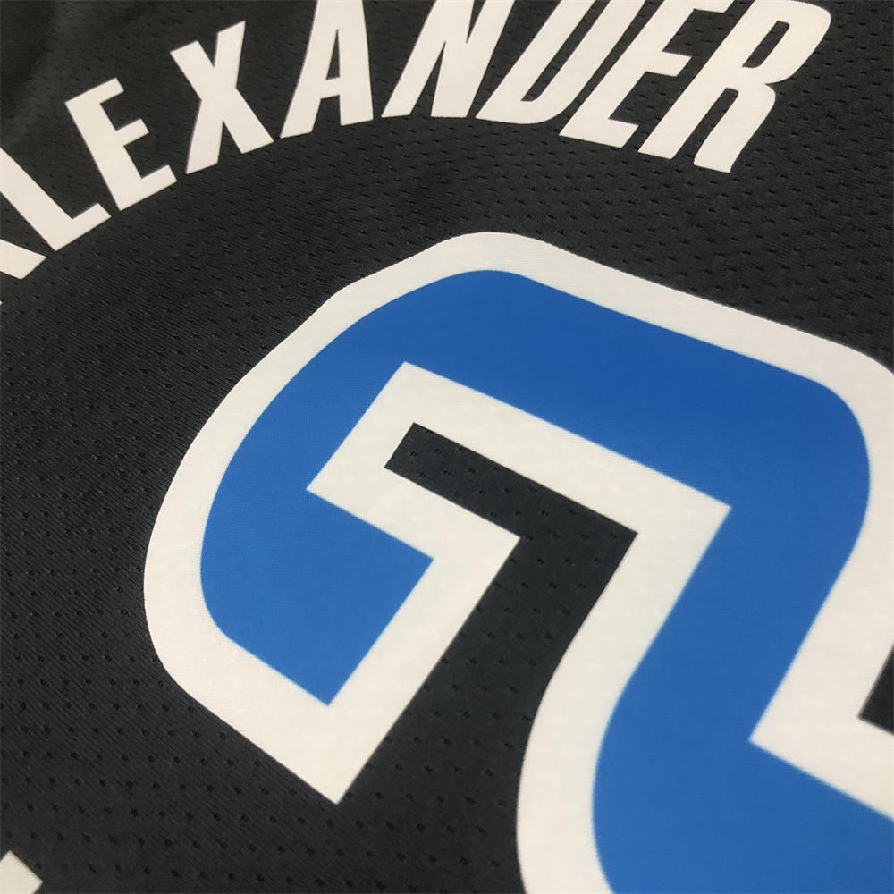 NBA Oklahoma City Thunder V-Neck Black Jersey GILGEOUS-ALEXANDER#2 S-XXL