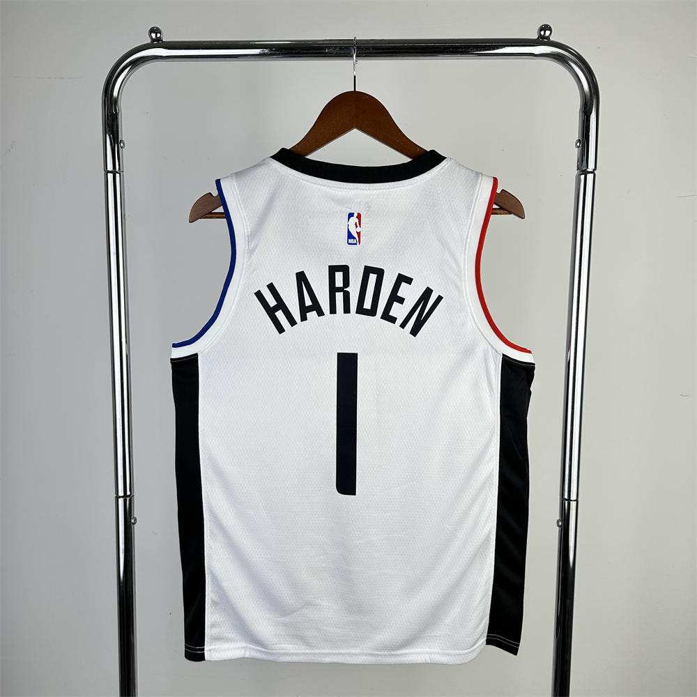NBA Los Angeles Clippers V-Neck White Jersey HARDEN#1 S-XXL