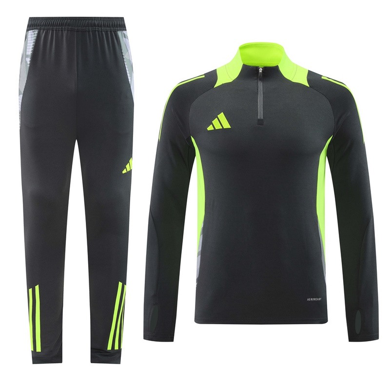 2024 Adidas dark grey Long-sleeved half-pull training kit Football team kit