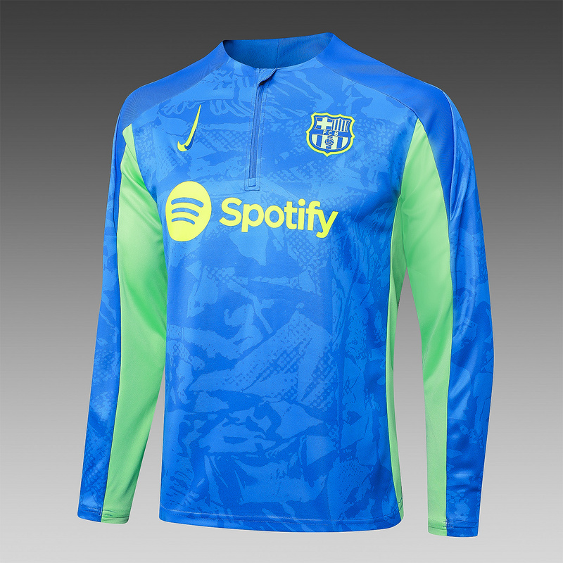 24/25 Barcelona Blue Long-sleeved half-pull training kit Football team kit