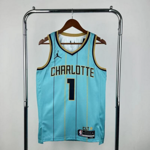 NBA Charlotte Hornets 2025 City Edition V-Neck Jersey BALL#1 S-XXL