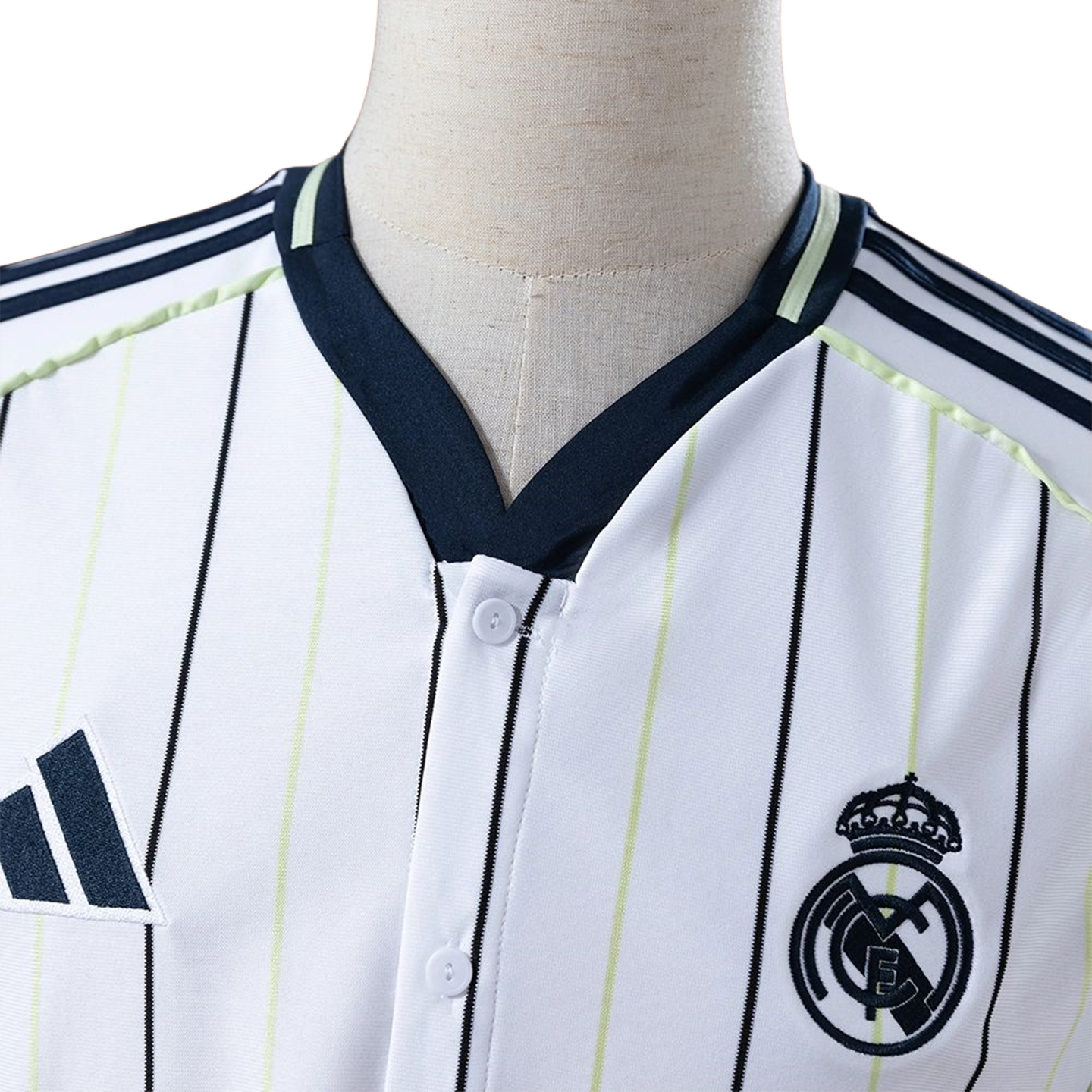 2025/26 Real Madrid US Pack Full-Button Baseball White jersey Fan version
