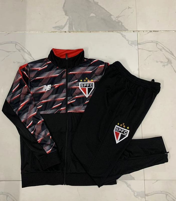 2024/25 Sao Paulo Black Jacket Training Suit Set Football Team Shirt Sports Fashion