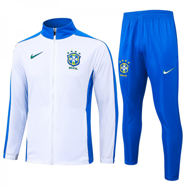 2024/25 Brazil White Jacket Training Suit Set Football Team Shirt Sports Fashion