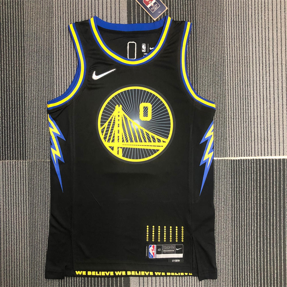 NBA Golden State Warriors V-Neck 75th anniversary Black Jersey PAYTON Ⅱ#0 S-XXL