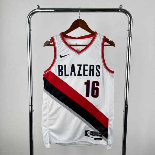 NBA Portland Trail Blazers 2023 V-Neck White jersey YANG#16 S-XXL