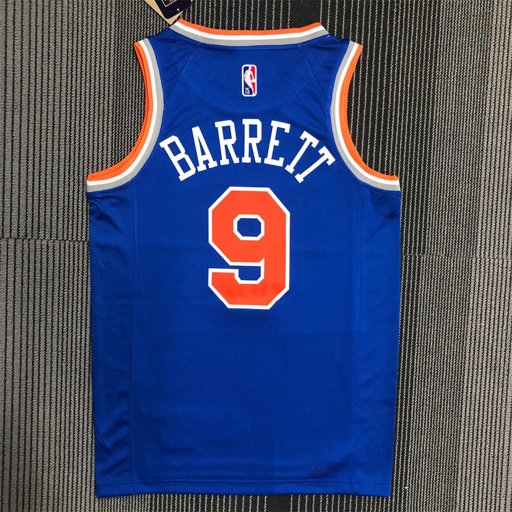 NBA New York Knicks Round Neck Blue 75th Anniversary jersey BARRETT#9 S-XXL