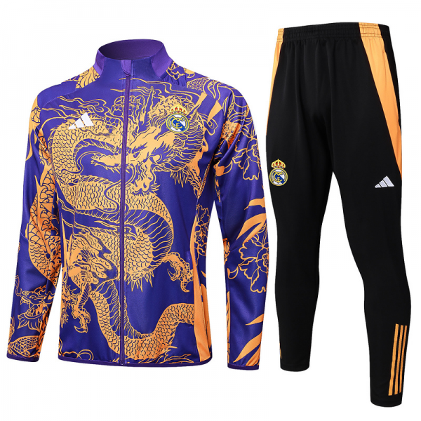 2024/25 Real Madrid Purple Jacket Training Suit Set Football Team Shirt Sports Fashion