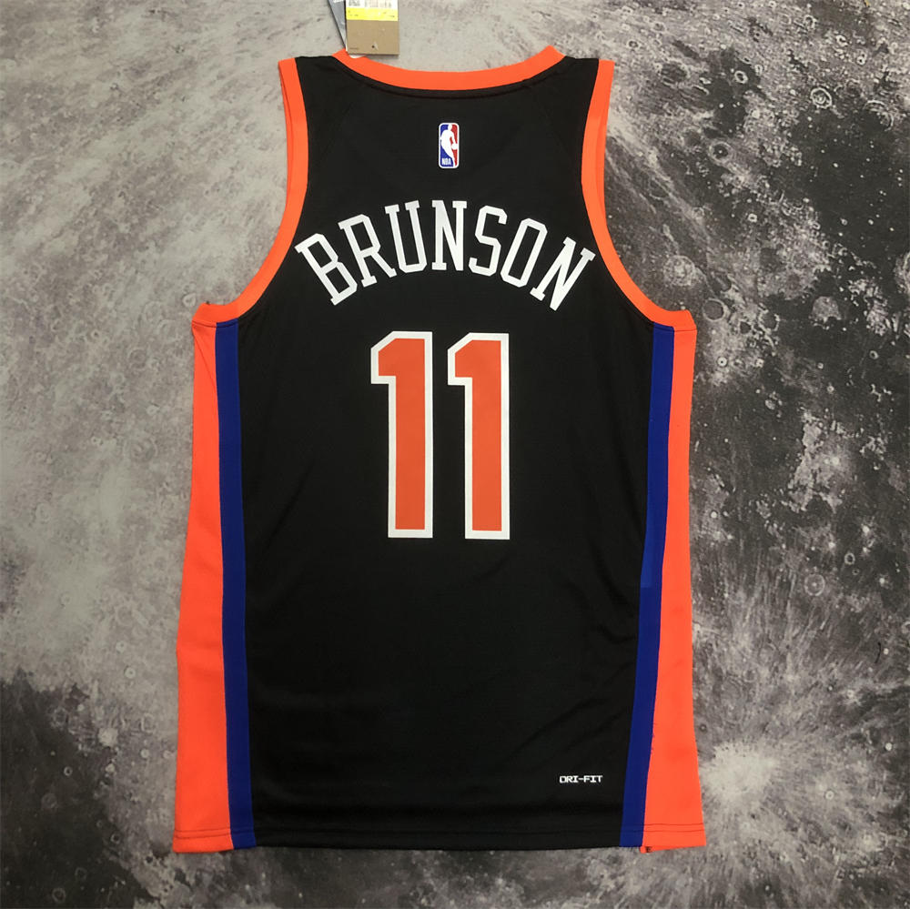 NBA New York Knicks V-Neck City Edition Black jersey BRUNSON#11 S-XXL