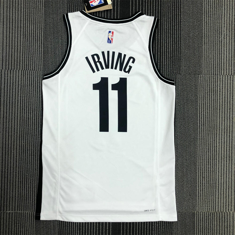 NBA Brooklyn Nets V-Neck White 75th anniversary Jersey IRVING#11 S-XXL