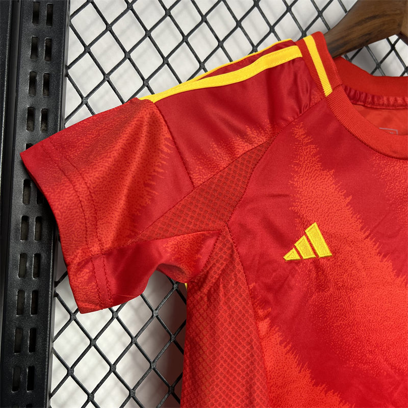 24/25 Spain Euro Home jersey Kid Kits Size 16-28