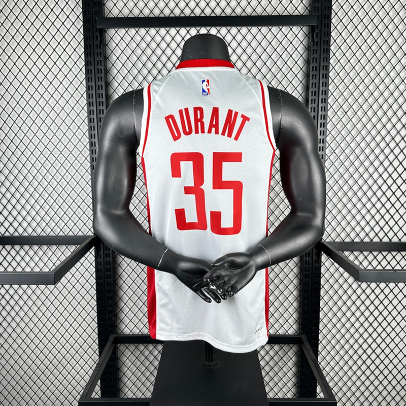 NBA Houston Rockets V-Neck White Jersey DURANT#35 S-XXL