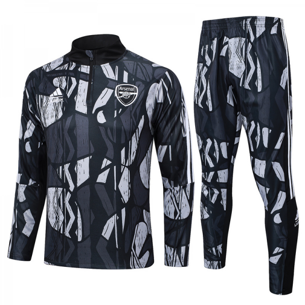24/25 Arsenal Black Grey Long-sleeved half-pull training kit Football team kit