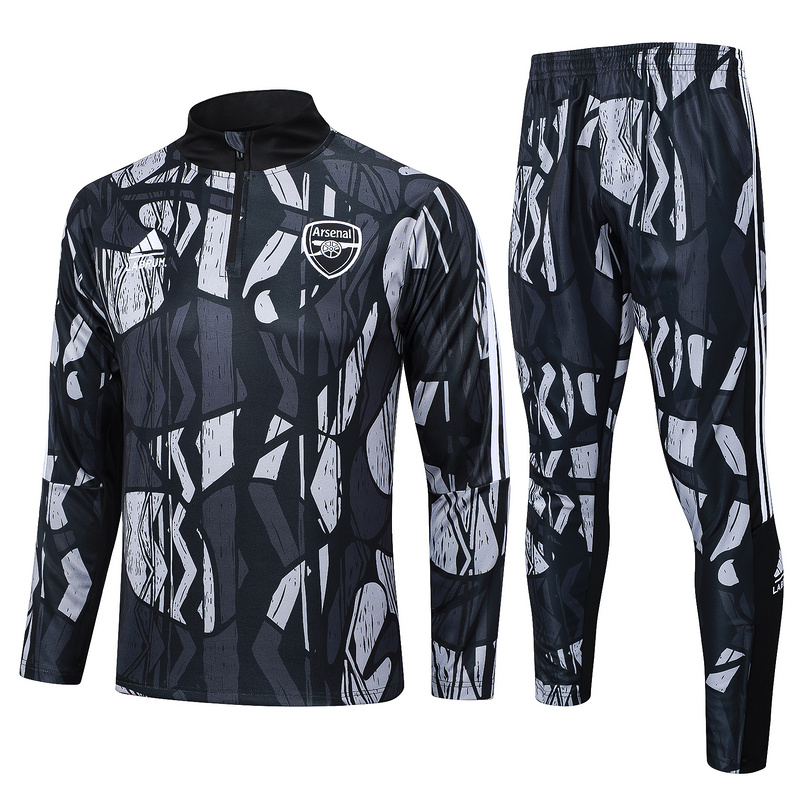 24/25 Arsenal Black Grey Long-sleeved half-pull training kit Football team kit