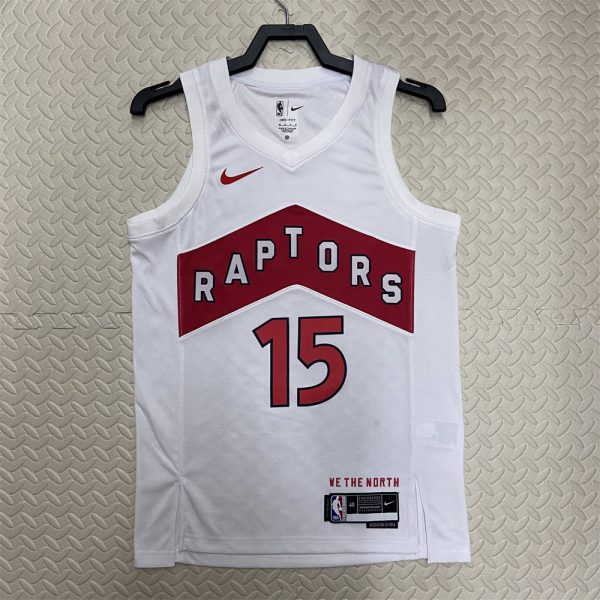 NBA Toronto Raptors V-Neck White Jersey CARTER#15 S-XXL