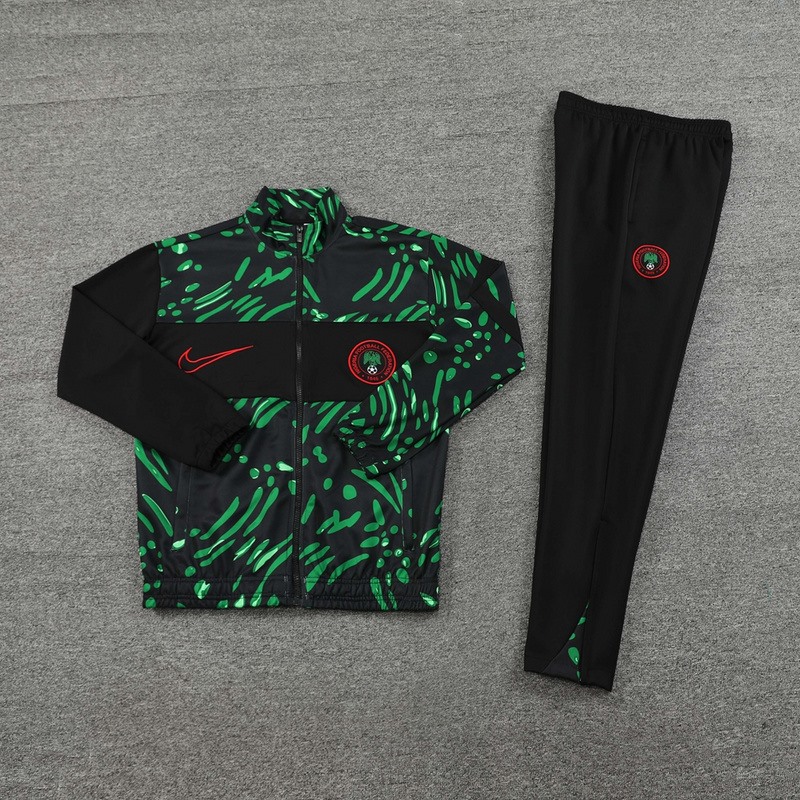 2024 Nigeria Black green Jacket Training Suit Set Football Team Shirt Sports Fashion