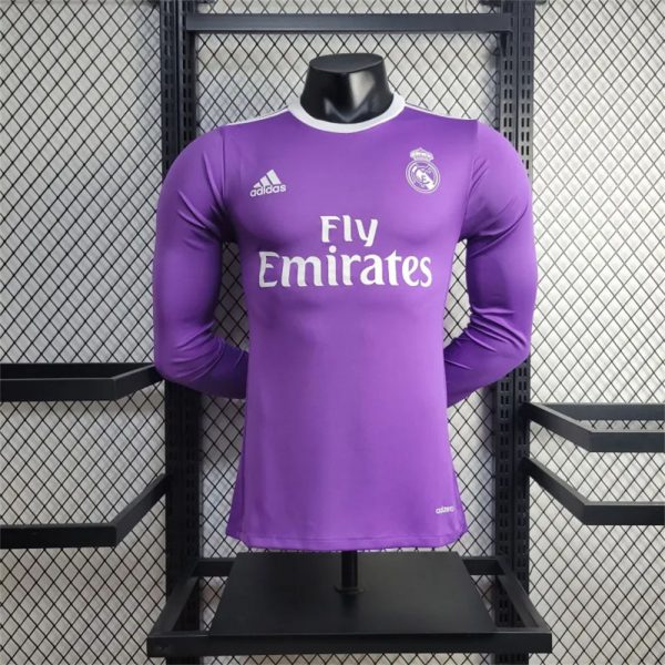 Retro 16/17 Real Madrid 2 Away Jersey Long Sleeve Player Version
