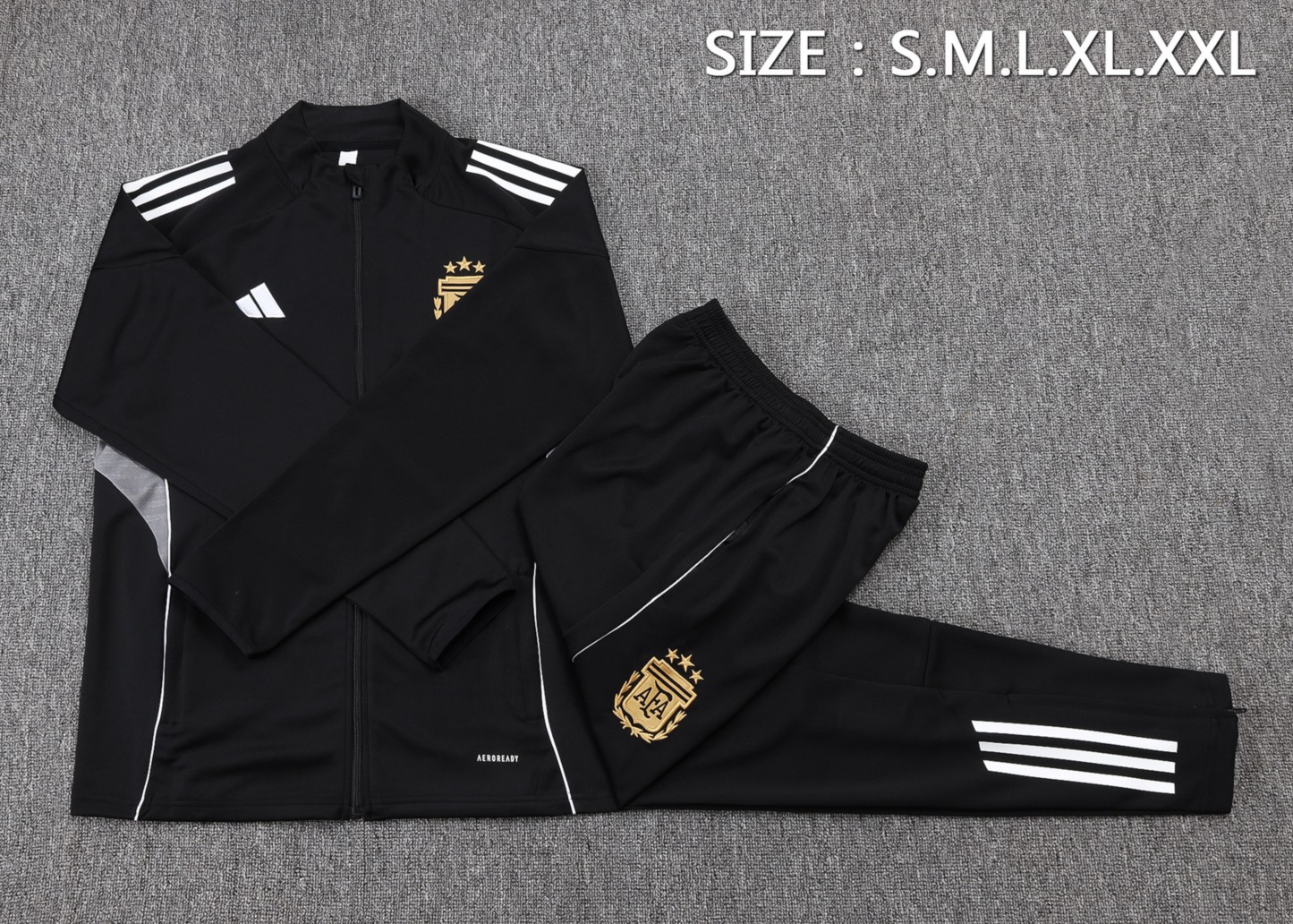 2025/26 Argentina black Jacket Training Suit Set Football Team Shirt Sports Fashion