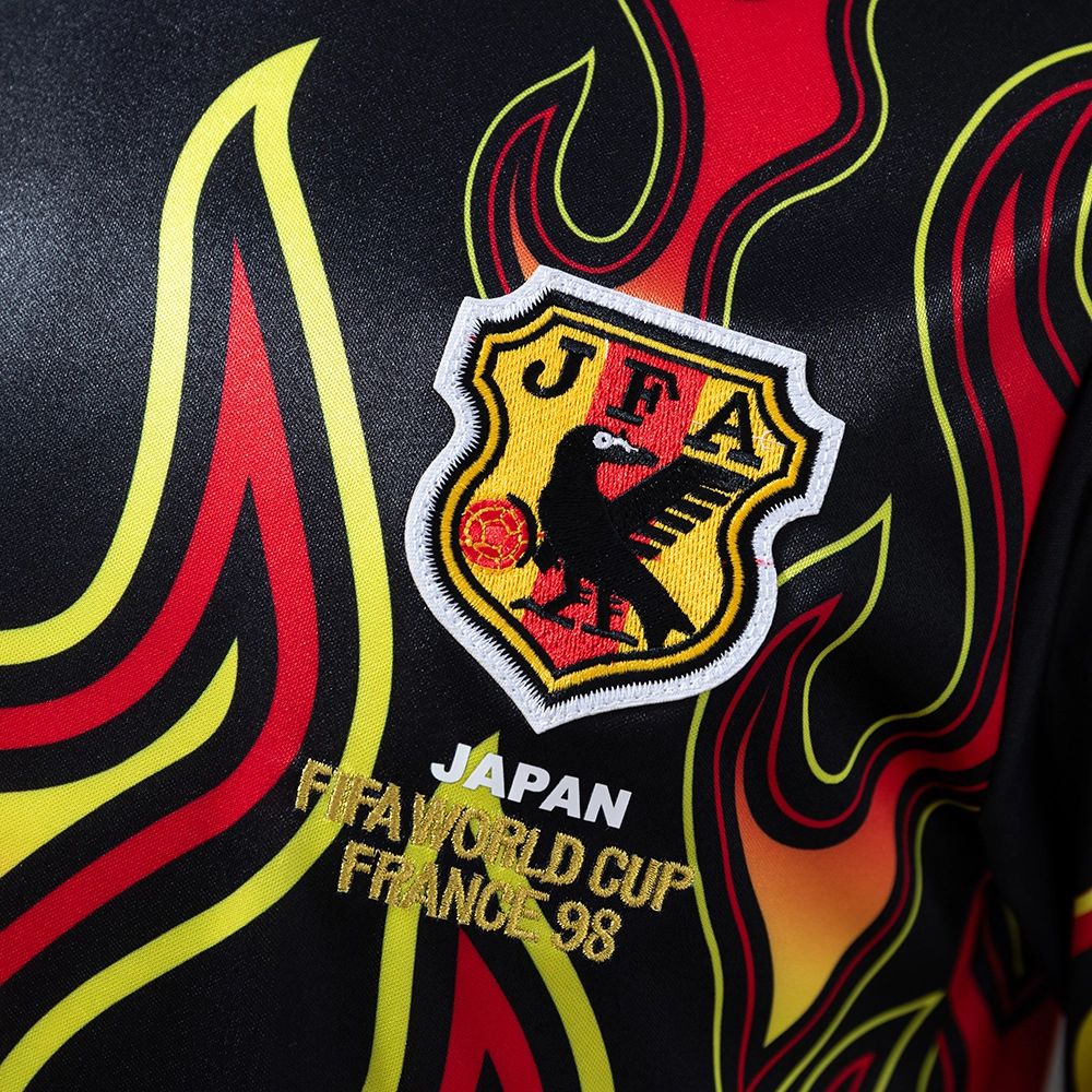 Retro Japan 1998 Goalkeeper Black Fireworks jersey Fan Version
