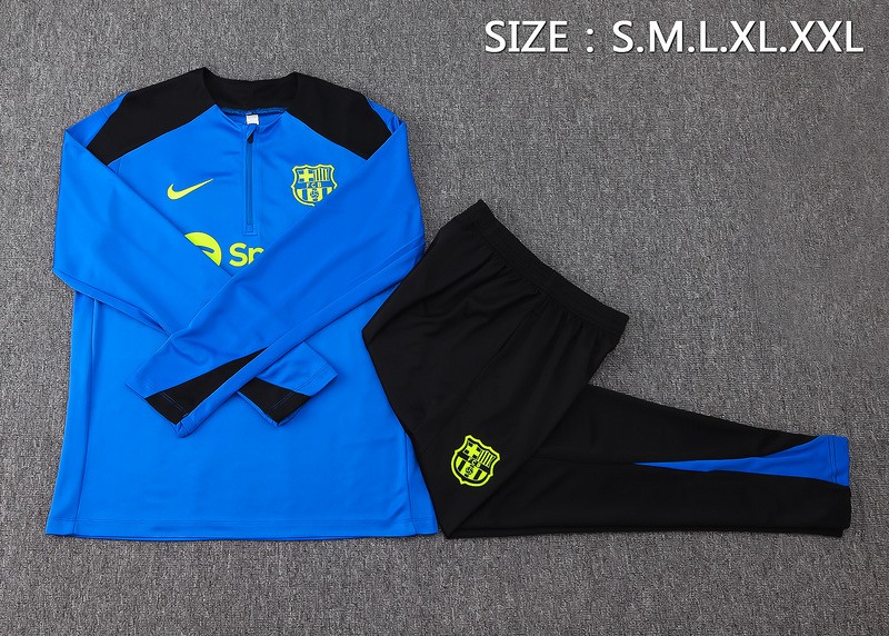 24/25 Barcelona Blue Long-sleeved half-pull training kit Football team kit