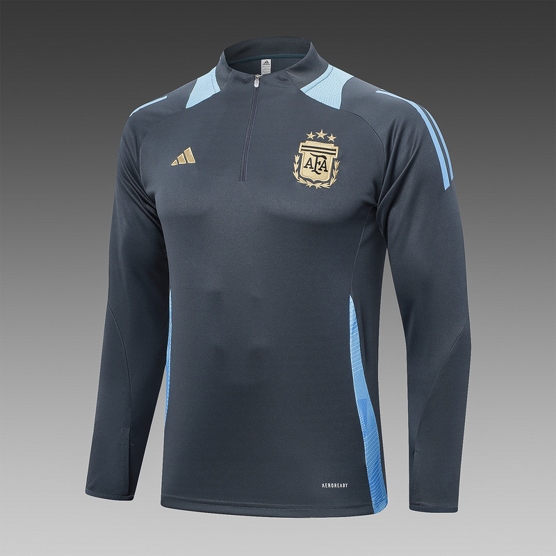 24/25 Argentina Dark grey Long-sleeved half-pull training kit Football team kit