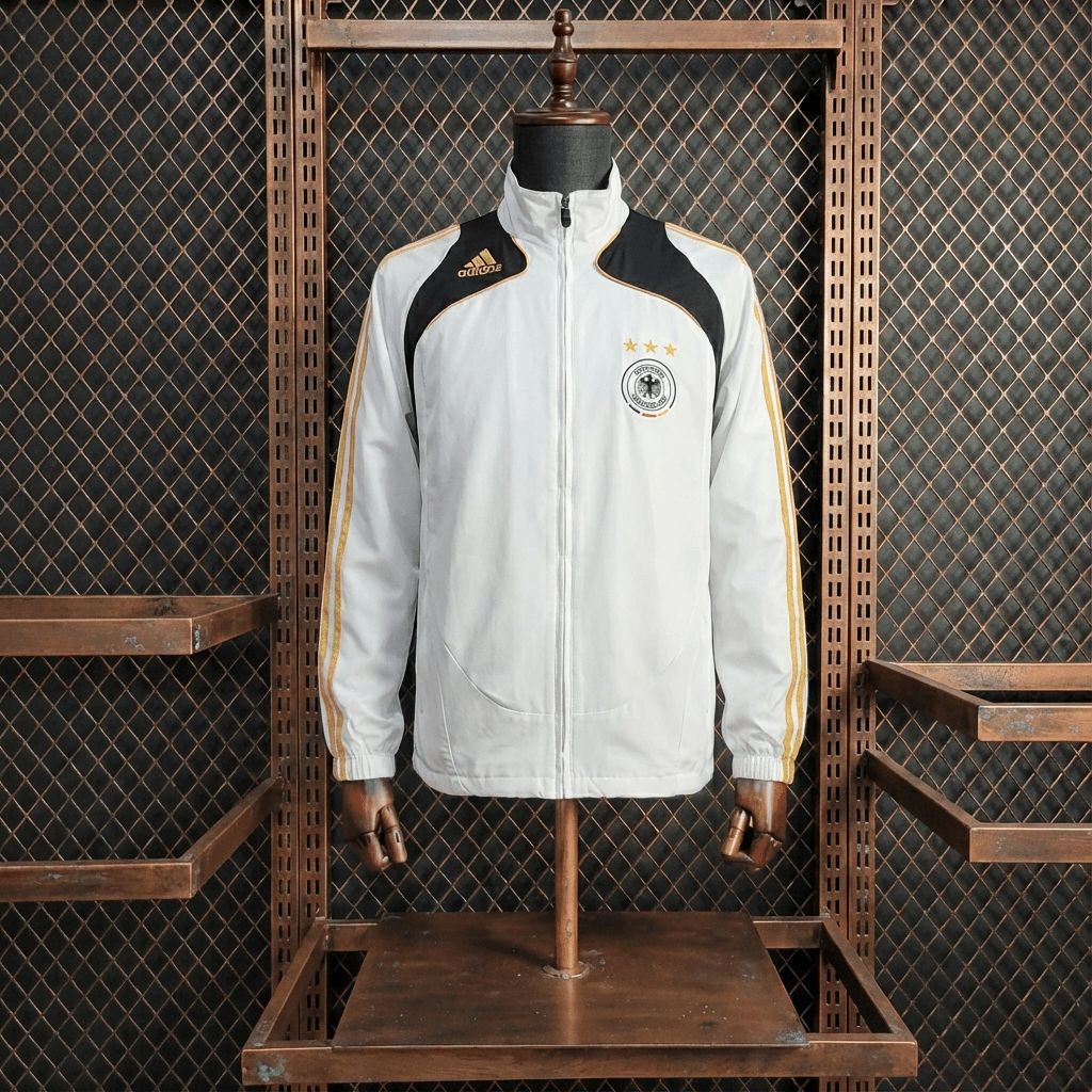 2008/09 Vintage Style Germany White Windbreaker Sport Unifom jersey Sport Unifom