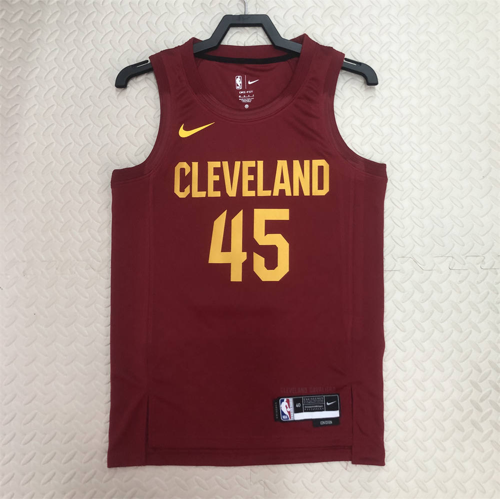 NBA Cleverland Cavaliers Round Neck Red jersey MITCHELL#45 S-XXL