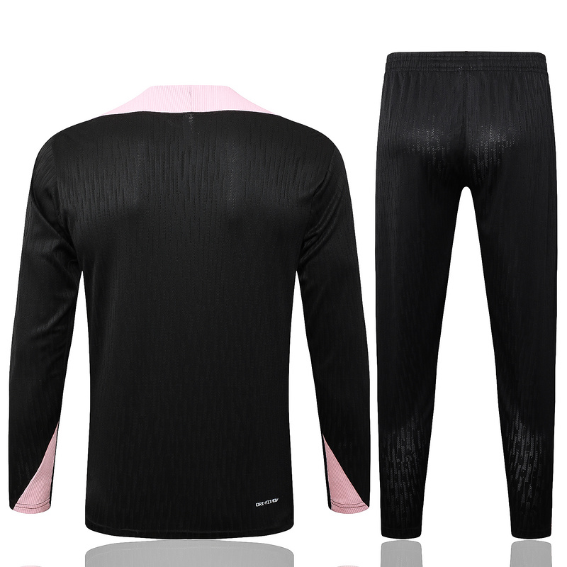 24/25 Paris Black Long-sleeved half-pull training kit Football team kit