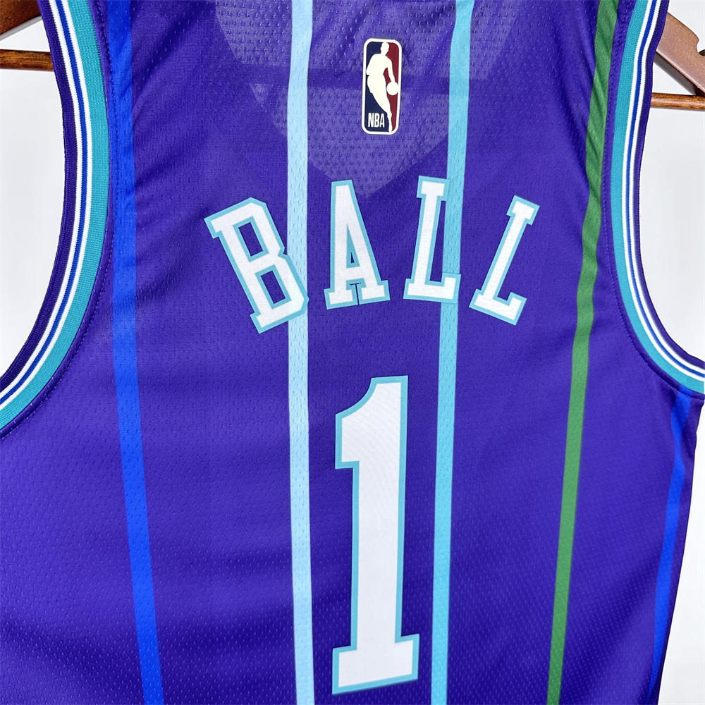 NBA Charlotte Hornets BALL#1 2019/20 Jordan Brand Purple Statement Edition Swingman Jersey S-XXL