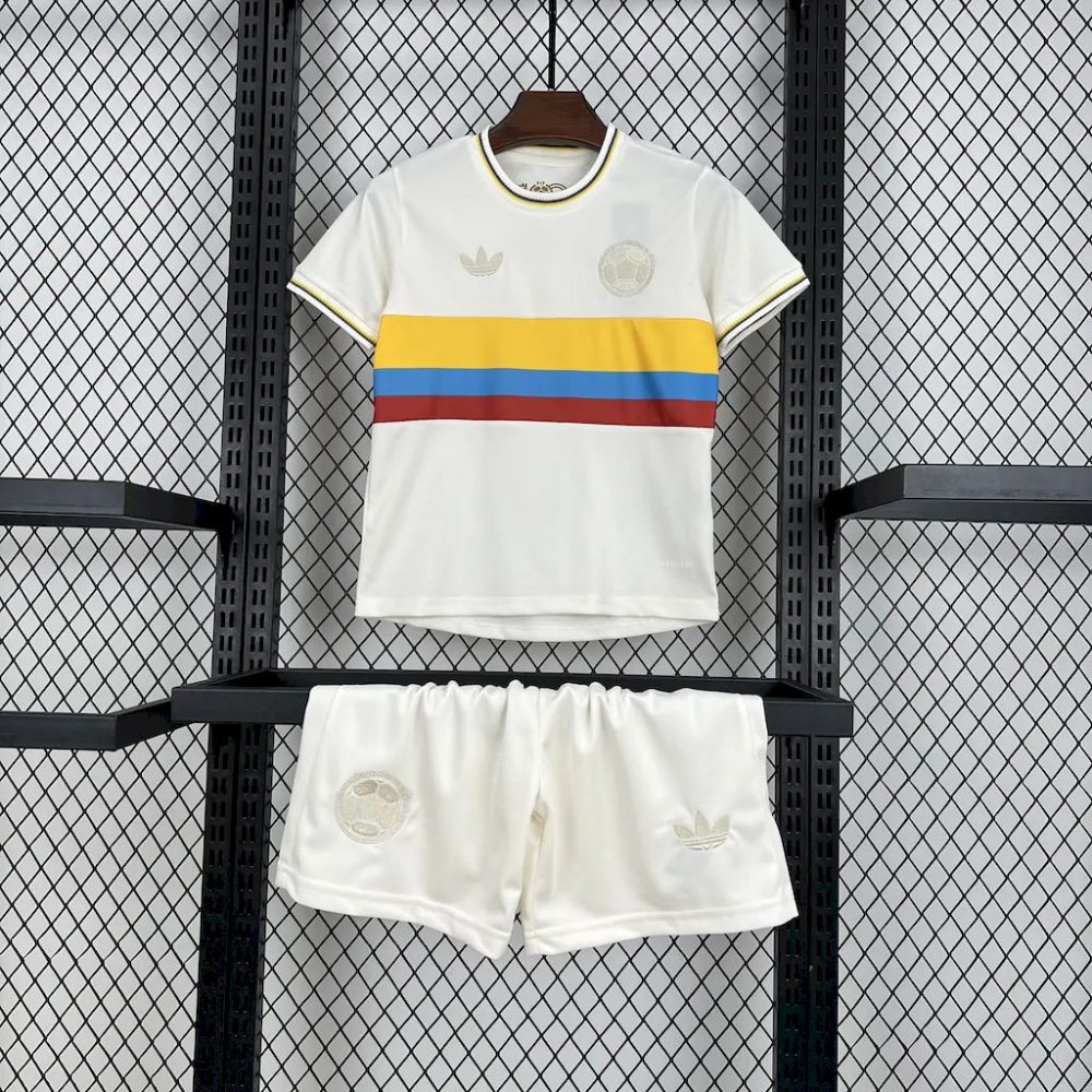 2024/25 Colombia 100th Anniversary White jersey Kid Kits Size 16-28