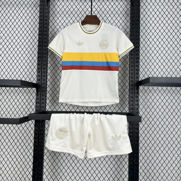 2024/25 Colombia 100th Anniversary White jersey Kid Kits Size 16-28