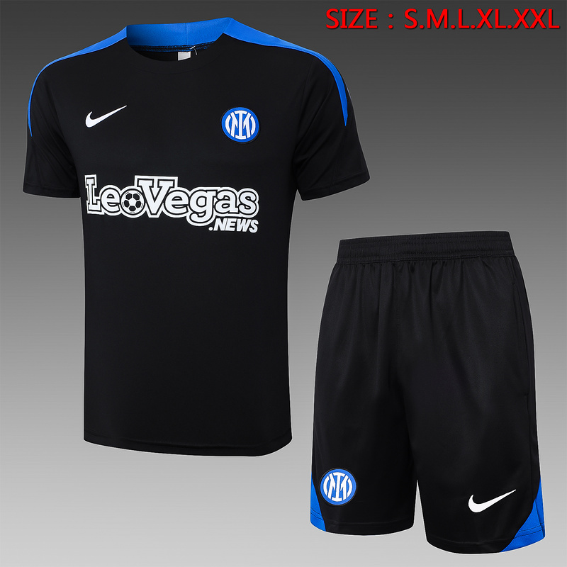 24/25 Inter Milan Black Training Set Shirt and Shorts