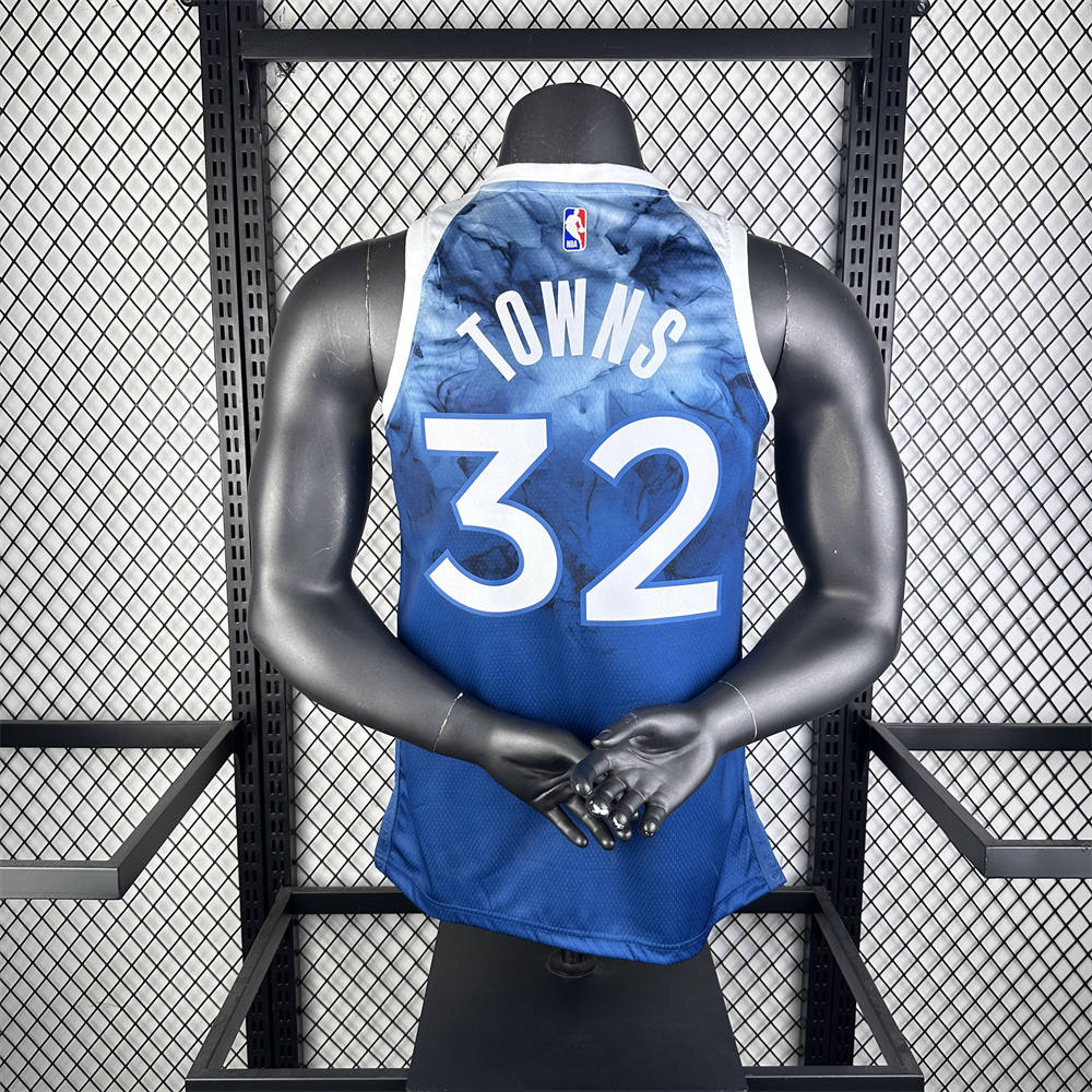 NBA Minnesota Timberwolves 2024 Round Neck City Edition Jersey TOWNS#32 S-XXL