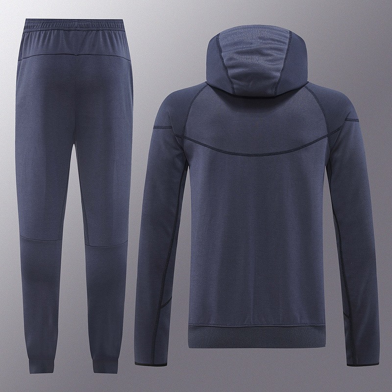 2024 Nike steel gray Hoodie Jacket Kit Set Football Team Shirt Sports Fashion