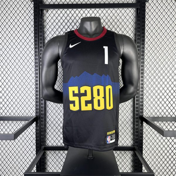 NBA Denver Nuggets 2024 City Edition Round Neck Black jersey PORTER JR.#1 S-XXL