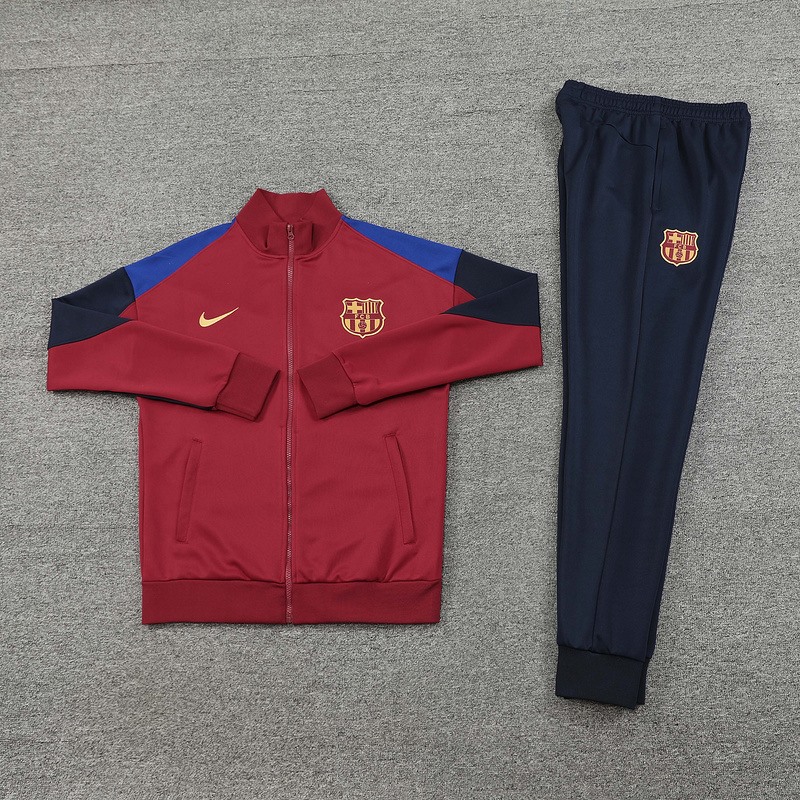 2024 Barcelona Maroon Jacket Training Suit Set Football Team Shirt Sports Fashion
