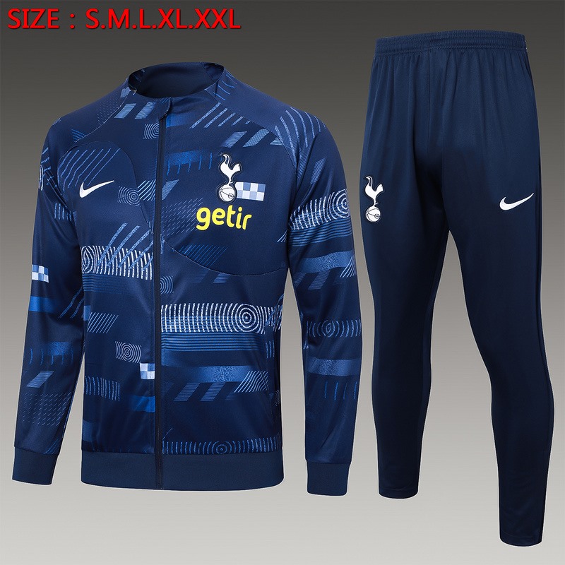 2024 Tottenham Hotspurs Royal Blue Jacket Training Suit Set Football Team Shirt Sports Fashion