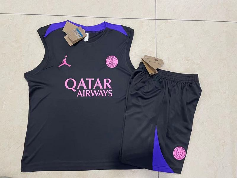 24/25 Paris Black Training Set Shirt and Shorts