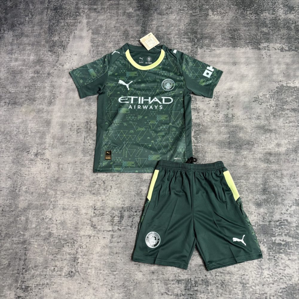 25/26 Manchester City Third Away jersey Kid Kits Size 16-28